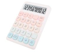 SIXRUN 12-Chiffres Pile Solaire Bureau Calculatrice, Grands Boutons, Haute Sensibilité, Réponse Rapide pour la Maison, L'École et Le Bureau (White)