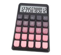 SIXRUN 12-Chiffres Pile Solaire Bureau Calculatrice, Grands Boutons, Haute Sensibilité, Réponse Rapide pour la Maison, L'École et Le Bureau (Black)