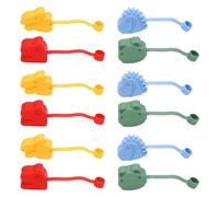 SIXRUN 12 Couvercles de Paille en Silicone en Paquet, Protecteurs de Toppers en Silicone Réutilisables Moins de Conception de Dinosaures de qualité Alimentaire Fuite pour les Enfants