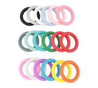 SIXRUN 18 PCS Couleur Vibrante en Silicone Perle Rond Rond avec 2 Trous pour Artisanat de Fabrication de Bijoux, Conception Pratique