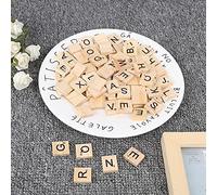 SIXRUN 2 Jeux de Blocs de Puzzle en Carreaux de Bois, Artisanat pour L'apprentissage de L'alphabet, Coordination œil-Main, Plaque de Bois 18x20mm, Outils éducatifs (Lettres majuscules mélangées)