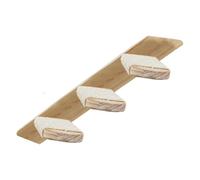 SIXRUN 3 Step Cat Stairway, Wall Mounted Cat Shelf Solid Wood with Hemp Scratching for Pets Furniture Space Saving Vertical Design