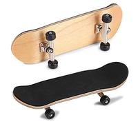 SIXRUN 5-Layer Maple Wood Finger Skateboard, Alloy Fingerboards Metal Fingerboards Pro pour Soulager Le Stress Jouet à Tripoter (Black)