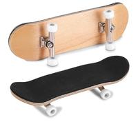 SIXRUN 5-Layer Maple Wood Finger Skateboard, Alloy Fingerboards Metal Fingerboards Pro pour Soulager Le Stress Jouet à Tripoter (White)