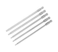 SIXRUN 5 Pcs 150mm 1/4" Hex Shank T10-T30 Magnetic Security Star Bits Kit Security Bits Tamper Proof Star Bits for Maintenance Computer Camera