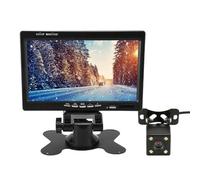 SIXRUN 7 Pouces TFT LCD Moniteur de Vue Arrière pour Voiture, Nuit 170° Angle Ultra Large 18 LED Lumière Infrarouge Résolution 1080P Étanche IP69 pour Camping-Cars Pick-ups Camions