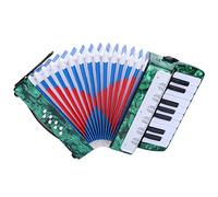 SIXRUN Accordéon de Piano Basse à 17 Touches pour Débutants, Conception Légère et Durable avec 8 Boutons, Parfait pour les Enfants (GREEN)
