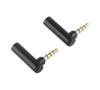 SIXRUN Adaptateur à Angle Droit Mâle à Femelle 3.5mm, Extension Durable en Alliage d'aluminium pour Téléphones Portables, Ordinateurs Portables, Autoradio, 2 Pièces