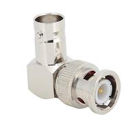 SIXRUN Adaptateur BNC Mâle vers Femelle à Angle Droit, Connecteur coudé BNC en Laiton pour Systèmes de Communication par Câble Coaxial, Conception 50 Ohm pour des Connexions Faciles