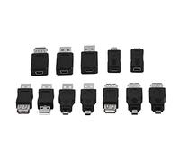 SIXRUN Adaptateur USB 2.0 Convertisseur Connecteur Pack de 12 Pièces avec Convertisseur USB Plug and Play Compatible USB 1.1/1.0 pour Micro/Mini/Male/Femelle