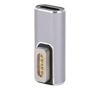 SIXRUN Adaptateur USB C vers Magnétique, Embout 5A L, Coque en Aluminium | Accessoire d\'alimentation pour ordinateur portable, entrée 18,5 à 20 V, indicateur de correspondance de puissance pour les
