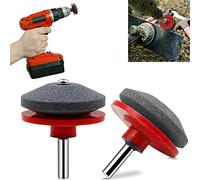 SIXRUN Affûteur d'ailes de Palette de Tondeuse à Gazon Universel, Matériau en Corindon, Kit de Perçage Efficace pour Un Entretien Optimal de la Pelouse (Rouge)