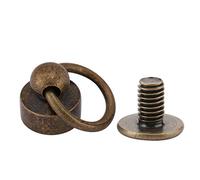SIXRUN Attaches à Rivets de Moine, Vis en Fer en Laiton pour Sacs Artisanaux en Cuir, Ceintures de Bourse avec Traitement Anti-pollution par Galvanoplastie, 20 Pièces (bronze antique)