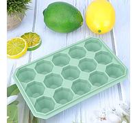 SIXRUN Bac à Glaçons en Silicone avec Couvercle, Moule de Congélation de Haute qualité pour Glaçons et Chocolats, Parfait pour un Usage Domestique, Couleur Verte, Bleue ou Grise (Zhuqing)