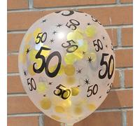 SIXRUN Ballons en Latex 30e 40e 50e Décorations de Fête D'anniversaire Durables 5 Pièces pour les Célébrations (Doré 50)