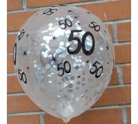 SIXRUN Ballons en Latex 30e 40e 50e Décorations de Fête D'anniversaire Durables 5 Pièces pour les Célébrations (Argent 50)