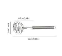 SIXRUN Batteur à œufs Manuel en Acier Inoxydable, Mélangeur de Lait Efficace pour la Cuisine, pour un Usage Domestique, 8,7x2,0 Pouces (SILVER)