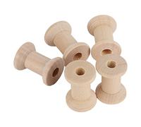 SIXRUN Bobines de Bois Polies, 50 Pièces, Bobines de Fil Rétro Vides pour L'artisanat de Bricolage, 29x22mm, en Bois Recyclables pour L'artisanat