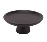 SIXRUN Bois Massif Plaque de Fruits Hauts, Plateau à Gâteau Rond Simple pour Fruits, Fruits et Gâteaux Séchés, Grand Bol à Fruits élevés, Améliorer le Goût de la Vie, Atmosphère (BLACK)