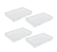 SIXRUN Boîte de Rangement à Charnière en Plastique Durable pour Petites Choses, Organisateur de Perles Transparentes pour Fournitures de Bureau, 4 Pièces pour un Rangement Polyvalent