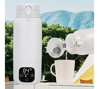 SIXRUN Bouilloire Électrique de Voyage, 500ml en Acier Inoxydable avec Charge Rapide PD et Température Réglable pour Thé et Lait, Maximum 65 °C