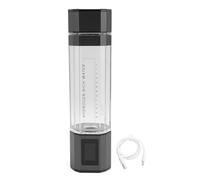 SIXRUN Bouteille D'eau Hydrogénée, 300ml 5000ppb Générateur D'eau Hydrogénée Portable Rechargeable avec Technologie SPE PEM et Base Amovible pour Bureau à Domicile (Argent Noir)