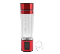 SIXRUN Bouteille D'eau Hydrogénée, 300ml 5000ppb Générateur D'eau Hydrogénée Portable Rechargeable avec Technologie SPE PEM et Base Amovible pour Bureau à Domicile (rouge)