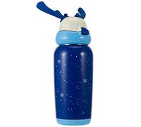SIXRUN Bouteille D'eau Isolée Portable pour Enfants, Jolie Bouteille Thermique en Acier Inoxydable avec Paille, 500ml, Parfaite pour les Voyages en Plein Air (BLUE)