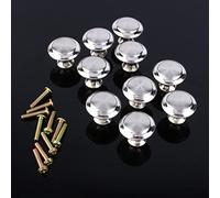 SIXRUN Boutons D'Armoire Ronds en Acier Inoxydable, Poignées de Tiroir, Accessoires de Placard de Haute qualité, Faciles à Installer pour Armoire, Armoires, 10 Pièces