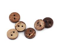 SIXRUN Boutons d'artisanat Boutons de Couture en Coquille de Noix de Coco 400 Pièces 10 Mm 2 Trous Ronds Marron pour Vêtements de Scrapbooking, Jouets Faits à la Main et Travaux Manuels