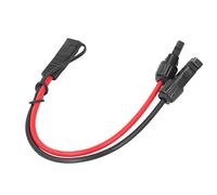 SIXRUN Câble Adaptateur SAE Durable 10 AWG pour Panneau Solaire pour Chargeur de Camping-car, Connecteur étanche à la Poussière et à L'eau pour Solaire, Fil de Cuivre pour Automobiles 35 Cm