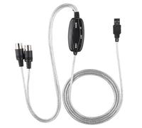 SIXRUN Câble USB MIDI Adaptateur MIDI vers USB Interface MIDI 190cm Plug and Play pour Clavier PC Enregistrement Musical avec Installation Automatique des Pilotes