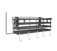 SIXRUN Caddie de Plancha D'extérieur, Support de Rangement Compact, Organisateur D'accessoires de Barbecue avec Porte-Outil Magnétique, Matériau en Fer