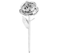 SIXRUN Cadeau Rose plaqué Or 24 Carats, élégant Ornement de Rose Naturelle avec Base pour la Saint-Valentin, Mariage, Fête des Mères, Décoration de Collection Unique