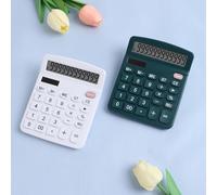 SIXRUN Calculatrice de Bureau Solaire, Efficace, Légère, Arithmétique à 12 Chiffres, pour étudiants, école à Domicile (White)