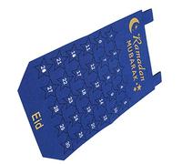 SIXRUN Calendrier de L' Eid Mubarak, Affichage du Compte à Rebours en Tissu coloré pour la Célébration du Ramadan, Non Toxique, 45 X 27,8 Cm, Idéal pour la Décoration de la Maison (BLUE)