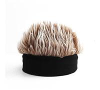 SIXRUN Chapeau de Perruque Gris tricoté, Bandeau élastique Respirant et Confortable pour Hommes et Femmes, Toutes Saisons, Cadeau Amusant et Créatif pour Fête, Nylon Coton 18,9 à 22,8 Pouces (Café)