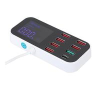SIXRUN Chargeur USB 8 Ports pour Voiture, 40W avec Affichage Numérique pour | Port de Charge rapide QC3.0, indicateur d\'état de l\'écran LCD, 7 USB-A 1 , véhicule DC12V-24V, stockage du tableau de