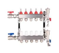 SIXRUN Collecteur de Chaleur Rayonnante en Acier Inoxydable 5 Boucles | Idéal pour un chauffage efficace de l\'eau, construction durable, vanne de régulation de température incluse, installation