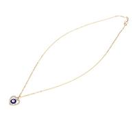 SIXRUN Collier Mauvais œil avec Chaîne en Forme de Cœur et de Vague D'eau, Charmant Ras du Cou pour Femme, pour Fête, Mariage, Remise de Diplôme, Alliage avec Perles de Verre, 1 Pièce
