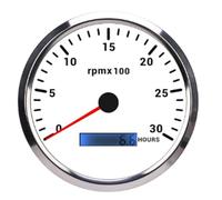 SIXRUN Compte-tours Analogique, Rétroéclairage 7 Couleurs, Conception | du moteur, 0 à 3000 tr/min, Suivi du temps de fonctionnement, Boîtier ABS et acier inoxydable, Utilisation sur véhicule et