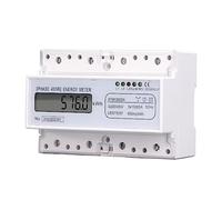 SIXRUN Compteur D'énergie Numérique LCD 3 Phases 4 Fils pour des Mesures Précises de la Consommation D'énergie dans les Environnements Commerciaux Rail DIN 35 Mm