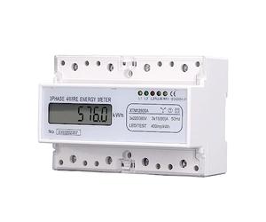 SIXRUN Compteur D'énergie Numérique LCD 3 Phases 4 Fils pour des Mesures Précises de la Consommation D'énergie dans les Environnements Commerciaux Rail DIN 35 Mm
