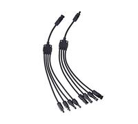 SIXRUN Connecteur de Panneau Solaire, Câble D'extension Parallèle Durable de Type Y à 4 Branches pour Centrale Solaire, Boîte de Jonction PV en Plastique + Laiton