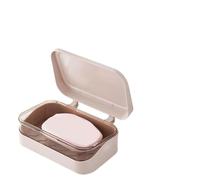 SIXRUN Conteneur de Stockage de Savon Rectangulaire élégant, avec Couvercle et Plateau D'égouttage, pour Bar, Salle de Bain, Cuisine, 5,2x3,3x2,0 Pouces (Pink)