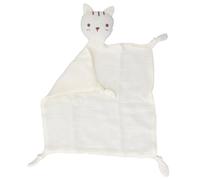 SIXRUN Couverture Lovey Animale Neutre en Matière de Genre, Jouet pour bébé en Coton Doux, Belle Couette de Poupée de Chat pour Le Soulagement de l'anxiété et la Stimulation Sensorielle (Beige)