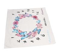 SIXRUN Couverture Mensuelle de bébé, Garland Pattern 39.4x39.4In Tissu de Fond Photo, Tableau de Croissance Nouveau-né, pour Les Filles pour Garçons