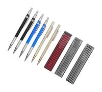 SIXRUN Crayon de Charpentier avec Pointe en Tungstène | Conception entièrement métallique, Recharges de crayon graphite, Parfait pour le travail du bois, Longue durée, Prise en