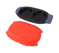 SIXRUN Cuiseur D'œufs -ondes, Double Chambre Chauffage Rapide pour Petit-déjeuner, Compatible Lave-vaisselle, pour Muffins, Pain de Viande et Accompagnements de Légumes