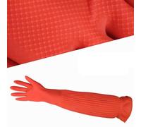 SIXRUN de Protection en Latex 56cm, Gantelets Résistants à L'usure pour Aquarium, Longs pour Soins des Animaux de Compagnie (rouge)